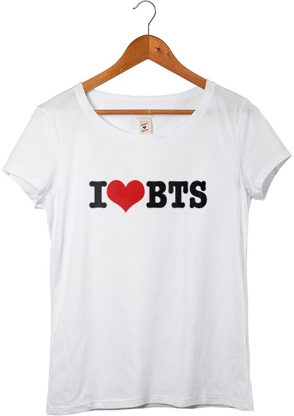 K-Pop Bts Kadın Beyaz T-Shirt