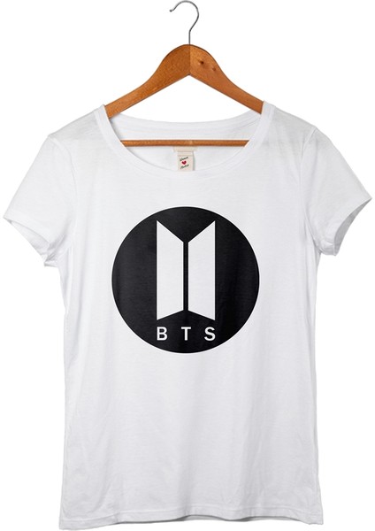 K-Pop Bts Kadın Beyaz T-Shirt