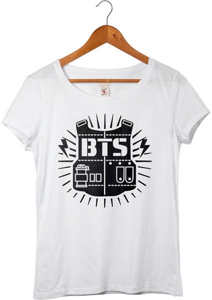 K-Pop Bts Kadın Beyaz T-Shirt