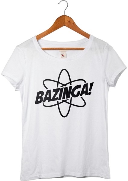 The Big Bang Bazinga Kadın Beyaz T-Shirt