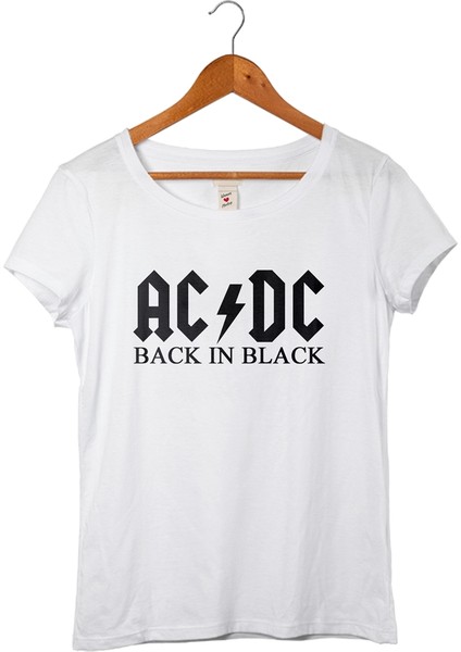Ac Dc Kadın Beyaz T-Shirt