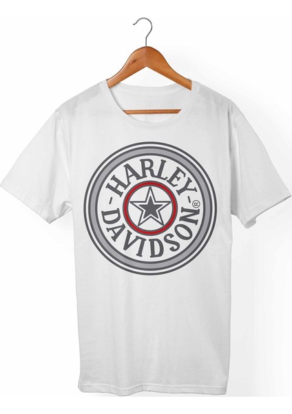 Harley Davidson Unisex-Erkek Beyaz T-Shirt