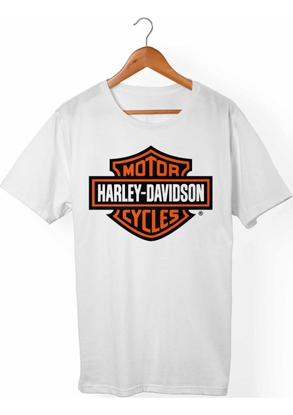 Harley Davidson Unisex-Erkek Beyaz T-Shirt
