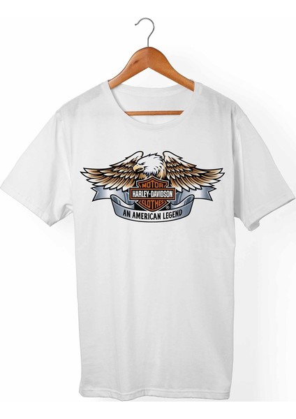 Harley Davidson Unisex-Erkek Beyaz T-Shirt
