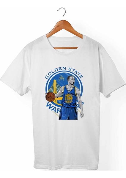 Stephen Curry Unisex-Erkek Beyaz T-Shirt