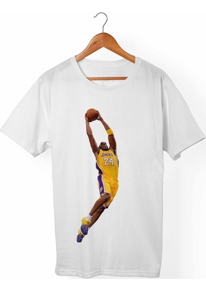 Kobe Bryant Unisex-Kadın Beyaz T-Shirt