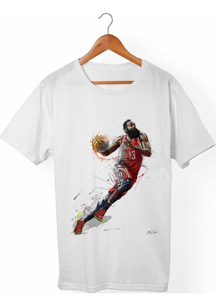 James Harden Unisex-Erkek Beyaz T-Shirt