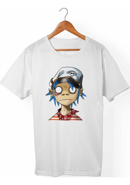 Gorillaz Unisex-Kadın Beyaz T-Shirt