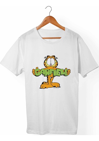 Garfield Unisex-Kadın Beyaz T-Shirt