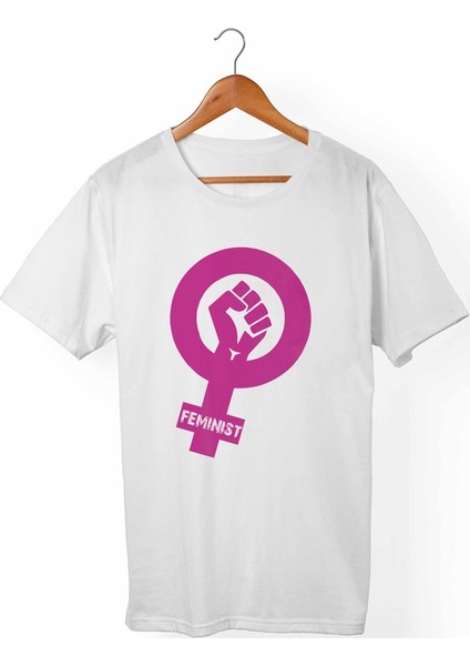 Feminist Unisex-Erkek Beyaz T-Shirt