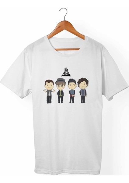 Fall Out Boy Unisex-Kadın Beyaz T-Shirt