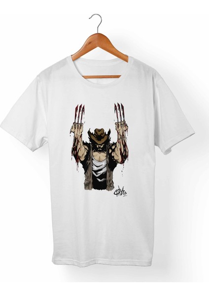 Wolverine Logan Unisex-Erkek Beyaz T-Shirt