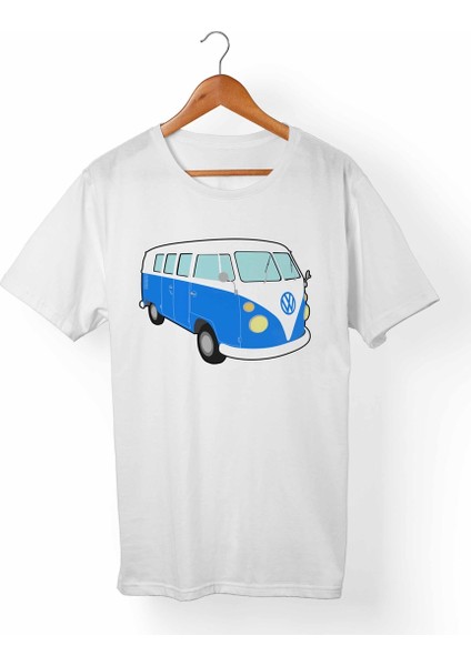 Vw Bus-Hippie Unisex-Kadın Beyaz T-Shirt