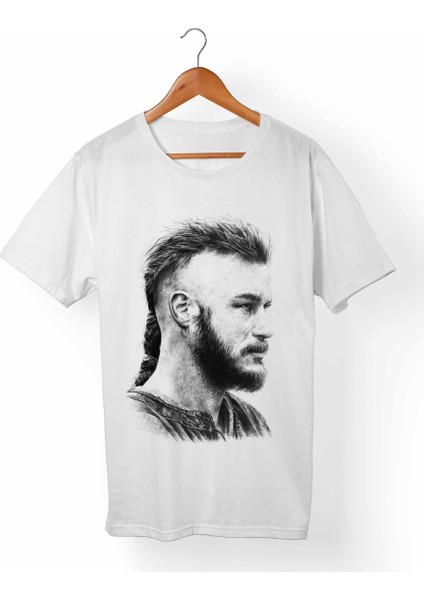 Vikings Ragnar Lothbrok Unisex-Kadın Beyaz T-Shirt