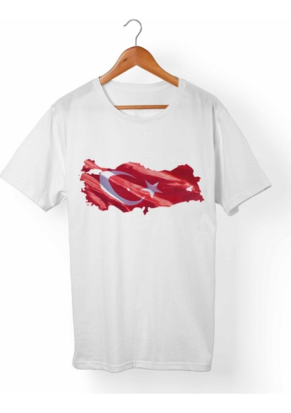 Ay Yıldız Türk-Bozkurt Unisex-Kadın Beyaz T-Shirt