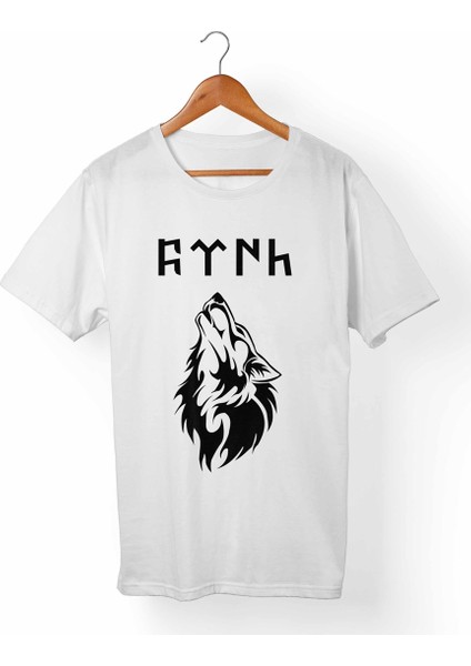 Ay Yıldız Türk-Bozkurt Unisex-Kadın Beyaz T-Shirt