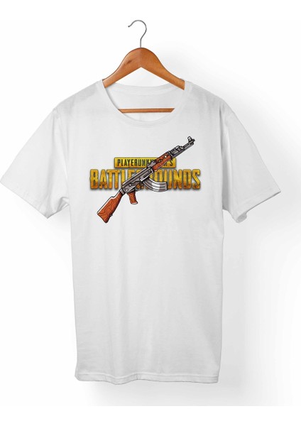 Pubg Playerunknown'S Battlegrounds Unisex-Kadın Beyaz T-Shirt