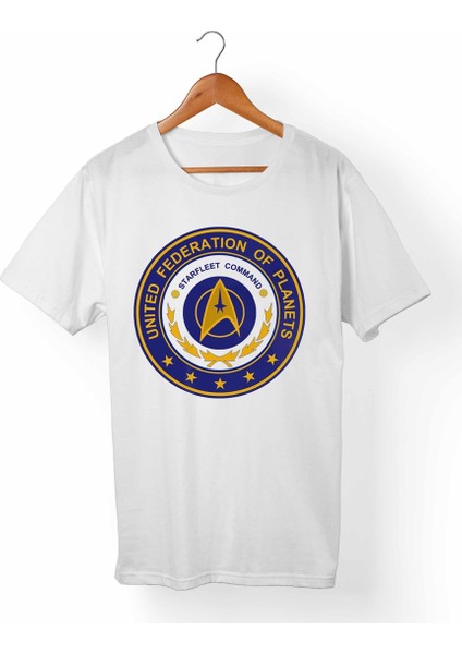 Star Trek- Unisex-Erkek Beyaz T-Shirt