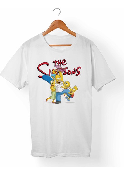 The Simpsons Unisex-Kadın Beyaz T-Shirt