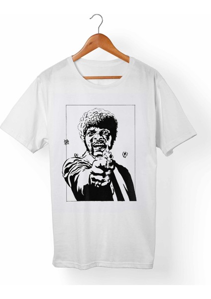 Pulp Fiction-Ucuz Roman Unisex-Erkek Beyaz T-Shirt