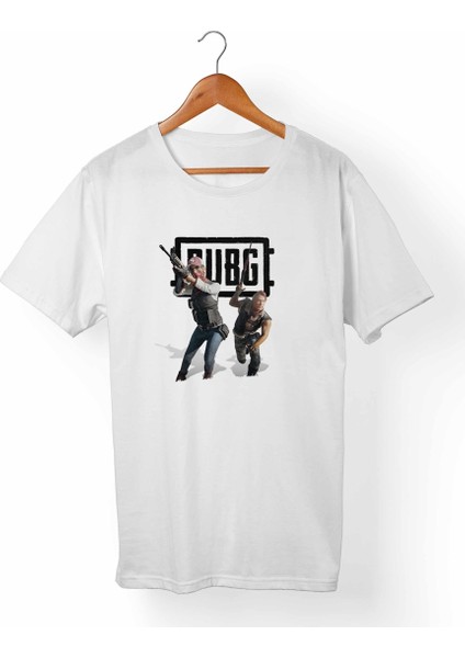 Pubg Playerunknown'S Battlegrounds Unisex-Kadın Beyaz T-Shirt