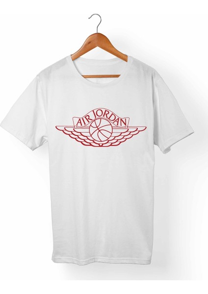 M.Jordan-Nba Unisex-Erkek Beyaz T-Shirt