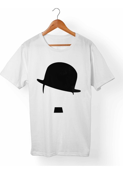 Charlie Chaplin Unisex-Erkek Beyaz T-Shirt