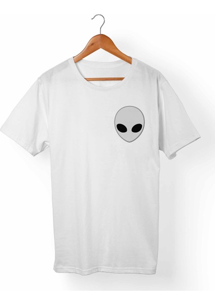 Alien Unisex-Erkek Beyaz T-Shirt