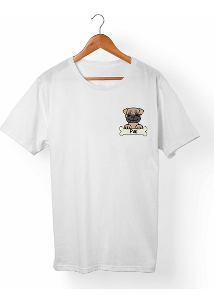 Pug Dog Beyaz T-Shirt