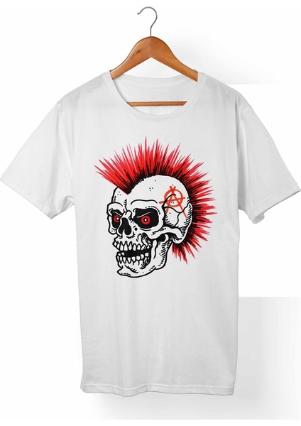 Kuru Kafa-Skull Beyaz T-Shirt