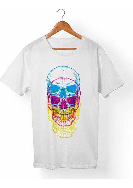 Kuru Kafa-Skull Beyaz T-Shirt