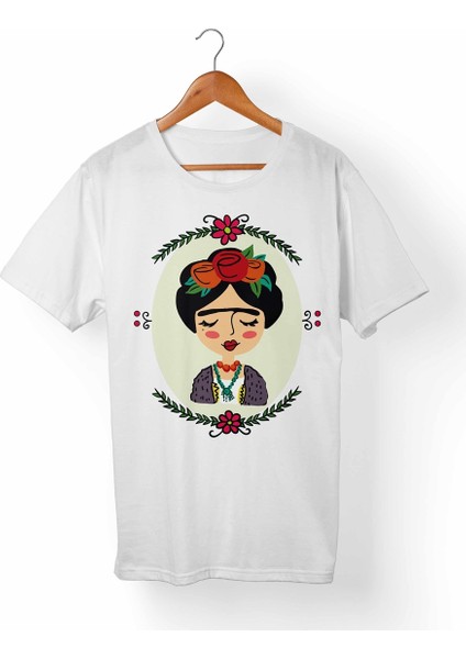 Frida Kahlo Beyaz T-Shirt