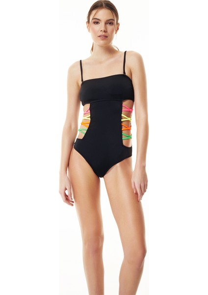 Neon Renkli Straplez Mayokini