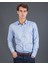 Slim Fit Mavi Armürlü Erkek Gömlek 1