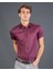 Slim Fit Kısa Kol Bordo Erkek Gömlek 1