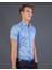 Slim Fit Kısa Kol Düz Mavi Erkek Gömlek 2