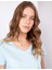 Kadın Açık Mavi Regular Fit V Yaka Tişört 50202619-VR003 1