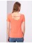 Kadın Nar Çiçeği Standart Fit Bisiklet Yaka Tişört 50200740-VR039 3