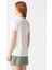 3470 V Yaka Basic T-Shirt-Ekru 3