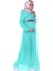 Baby Shower Melek Kol Tesettür Mint Yeşil Hamile Elbisesi 1
