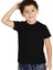 Düz Baskısız Basic Siyah Kısa Kollu Unisex Çocuk T-Shirt 1