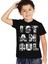 İstanbul Harfler Siyah Kısa Kollu Unisex Çocuk T-Shirt 1