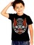 Motorcu Kurukafa Siyah Kısa Kollu Unisex Çocuk T-Shirt 1