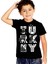 Türkiye Harfler Siyah Kısa Kollu Unisex Çocuk T-Shirt 1