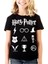 Hp Semboller Siyah Kısa Kollu Unisex Çocuk T-Shirt 1