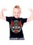 Motorcu Kurukafa Siyah Kısa Kollu Unisex Çocuk T-Shirt 1