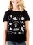 Uzayda Astronot Siyah Kısa Kollu Unisex Çocuk T-Shirt 1