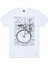Yarış Bisikleti Beyaz Yazılar Kısa Kollu T-Shirt 1