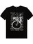 Yarış Bisikleti Yazılar Siyah Kısa Kollu T-Shirt 1