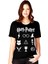 Hp Semboller Siyah Kısa Kollu Kadın Kadın T-Shirt 1